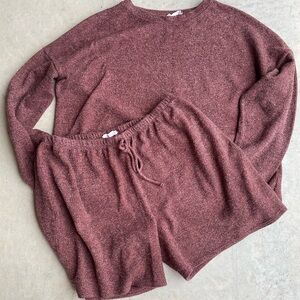 Blumin Apparel Plus Size Reddish Brown Knit Sweater and Shorts Set Size 3xl